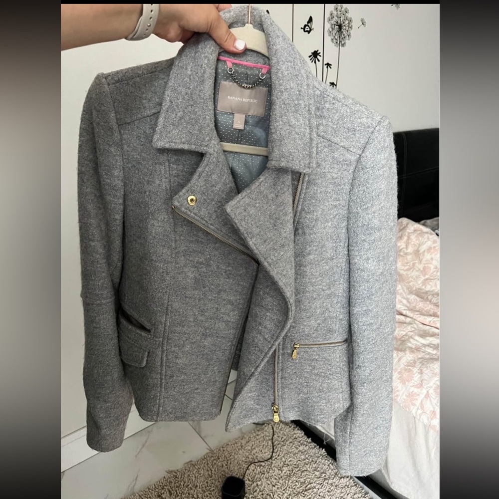 Beautiful grey wool moto jacket